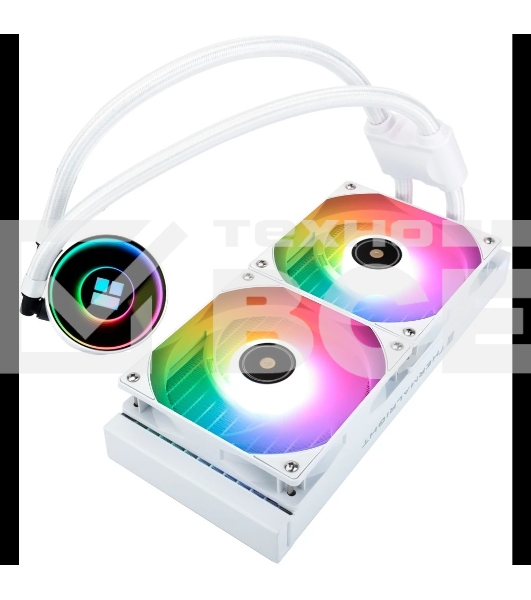 Водяное охлаждение для процессора Thermalright Frozen Notte 240 White ARGB V2 белый (240mm, ARGB/ Fans: 2x120mm, 72.37CFM, 27.7dBA, 2000RPM/ Pump height 54mm, 28dBA, 5300RPM, Rad thickness 27mm/ S: 1200, 1700, 1851, 2011, 2066, 115X, AM2, AM2+, AM3, AM3+,