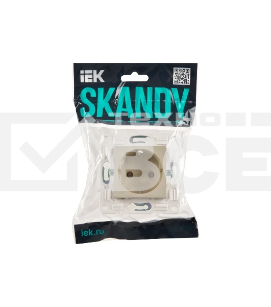 Розетка IEK SKANDY SK-R05B (SK-R11-16-K10) с заземлением, без защитных шторок 16А, бежевый