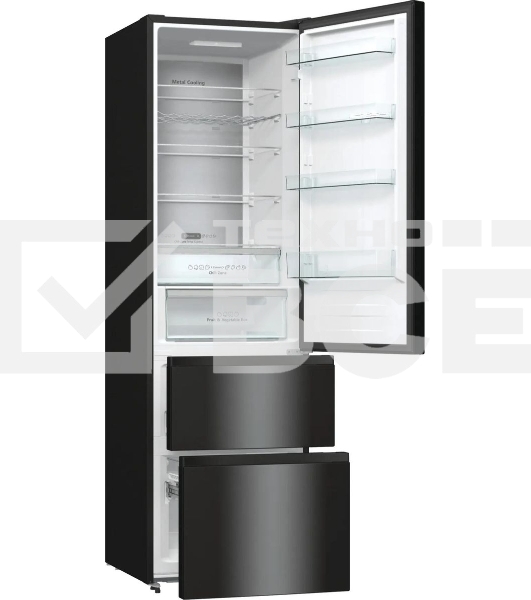 Холодильник Hisense RM469N4AFD1 двухкамерный, черный, 229/113, морозилка снизу, Total No Frost