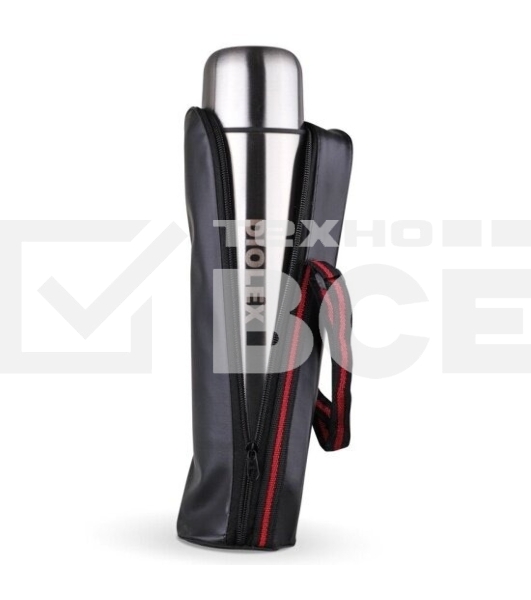 Термос Diolex DX-1000-B 1000 мл, с узкимгорлом, в чехле, нержавеющая сталь