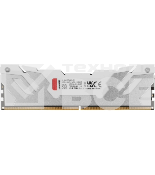 Оперативная память Kingston Fury Renegade, DDR5, 32GB (2x16GB), 6800MHz, CL36, DIMM, с радиатором, белый
