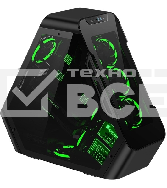 Компьютерный корпус JONSBO TR03-G Black без БП, боковая панель из закаленного стекла, mini-ITX, micro-ATX, ATX, черный