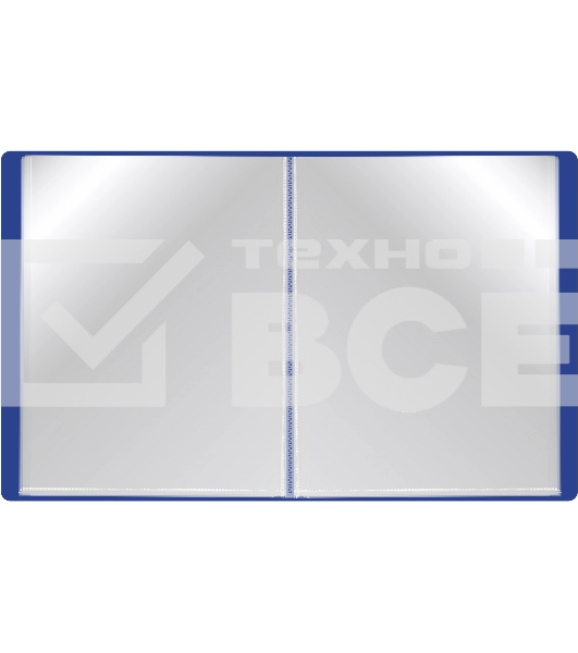 Папка с 80 прозрачными вкладками Silwerhof Eco A4, пластик, 0.7мм, синий