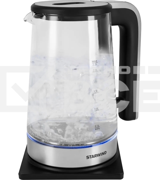 Чайник электрический Starwind SKG4043 2.2л. 1800Вт черный/серебристый корпус: стекло