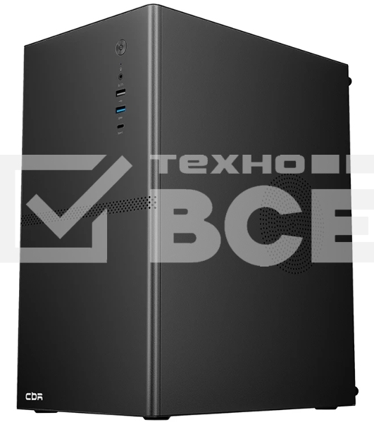 Компьютерный корпус CBR mATX Minitower V863, без БП, 1хUSB 3.0 Type C, 1хUSB 3.0, 1хUSB 2.0, HD Audio+Mic, черный PCC-MATX-V863-WPSU