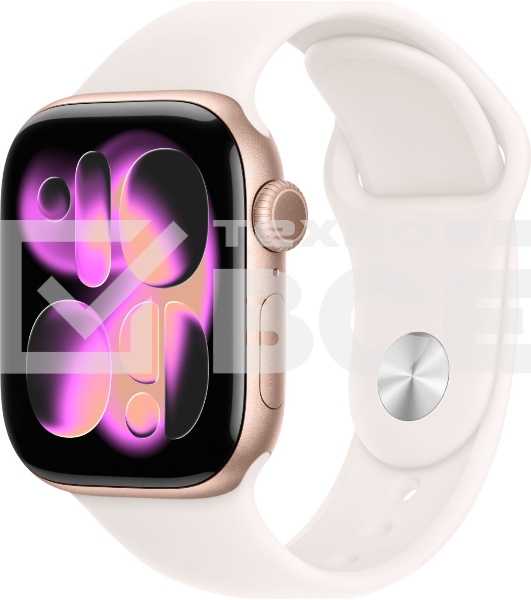 Умные часы Apple Watch Series 11 A3331 42мм OLED корп.розовое золото Sport Band рем.белый разм.брасл.:150-200мм (MEU44LW/A)