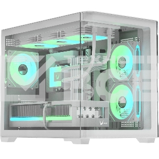 Компьютерный корпус AeroCool/Formula Crystal U2M Floe белый без БП mATX 1xUSB 3.0 audio bott PSU