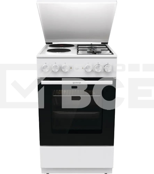 Плита комбинированная Gorenje GK5A12WG белый, конфорок 2 газовых и 2 электрических, духовка 68 л, 50 см x 85 см x 59.4 см