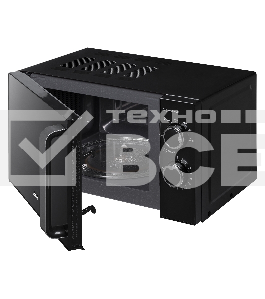 Микроволновая печь BBK 20MWS-776M/B-M чёрный, 20 л, 700 Вт, переключатели - поворотный механизм