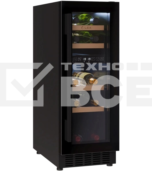 Винный шкаф LEX LWD3017BL dual zone 1-нокамерн. черный