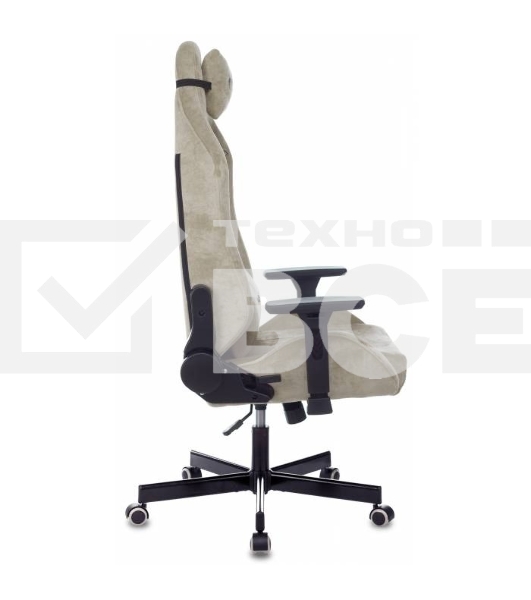 Кресло игровое Knight N1 Fabric бежевый Light-21, с подголов. крестовина металл