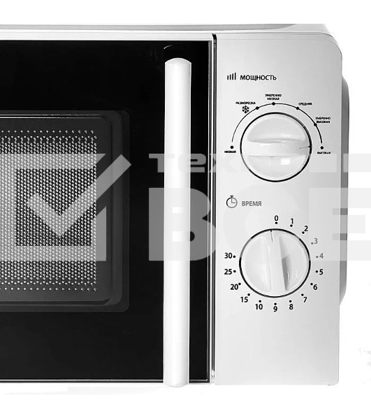 Микроволновая печь Delta DL-86L20 белый, 20 л, 700 Вт, переключатели - поворотный механизм