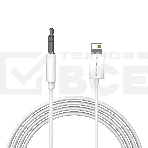 Кабель аудио MORE CHOICE (4610196409820) UK28i AUX 3.5мм Lightning 8-pin 1м, белый, фото 1