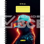 Набор тетрадей Silwerhof 2001674 48 листов, клетка, A5, Неоновые животные в очках 3 дизайна, мелованный картон, гребень (упаковка: 3шт), фото4