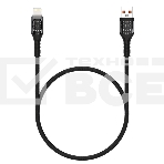 Дата-кабель Maxvi MC-33L USB-Lightning 2.4А, прозрачный корпус, LED подсветка, 1м, черный, фото 1