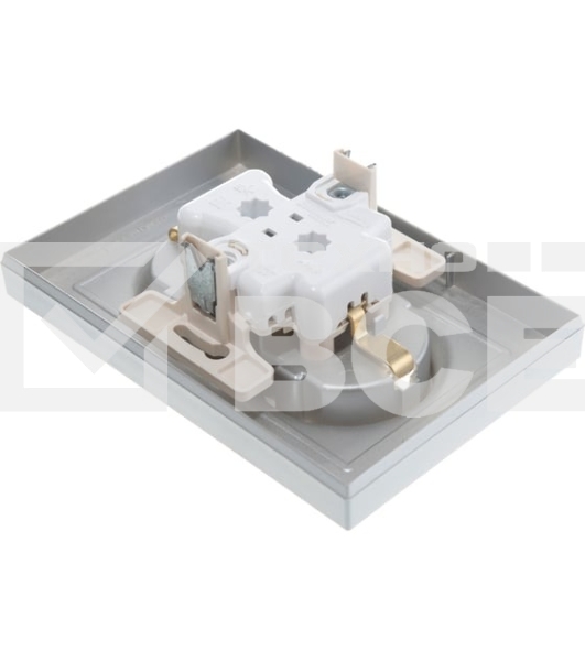 Розетка 2-м AtlasDesign с заземл. 16А в сборе алюм. SchE ATN000324