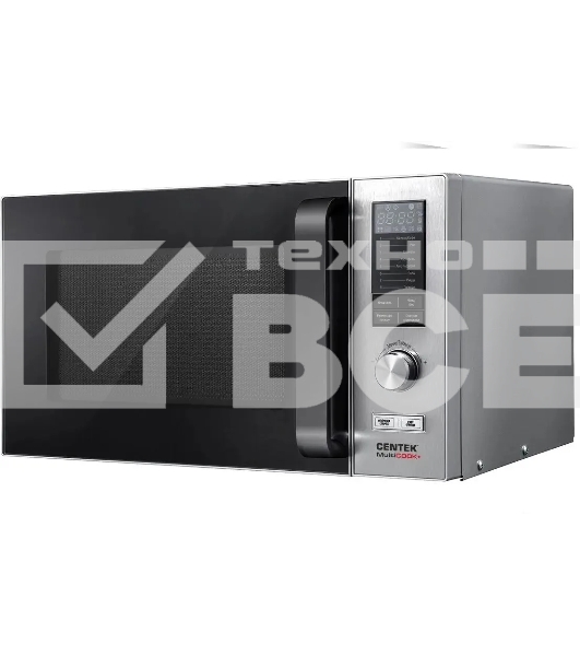 Микроволновая печь Centek CT-1567 серебристый/стальной, 25 л, 900 Вт, переключатели - кнопки, поворотный механизм