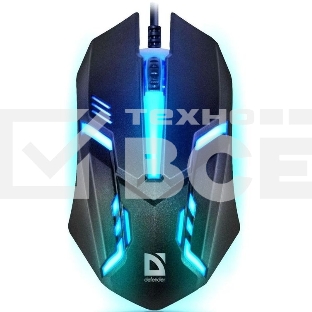 Мышь проводная Defender Hit MB-550 черный, 1600 dpi, USB, кнопки - 4