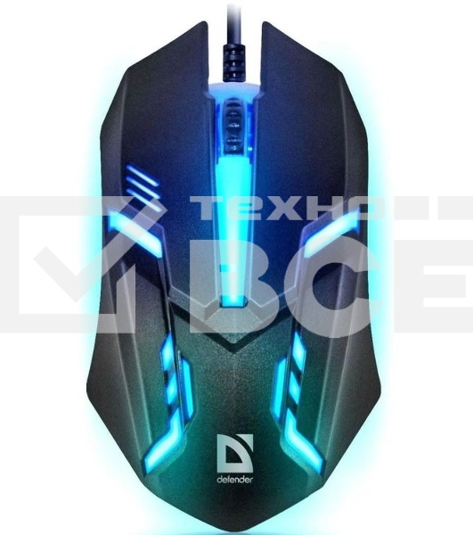Мышь проводная Defender Hit MB-550 черный, 1600 dpi, USB, кнопки - 4