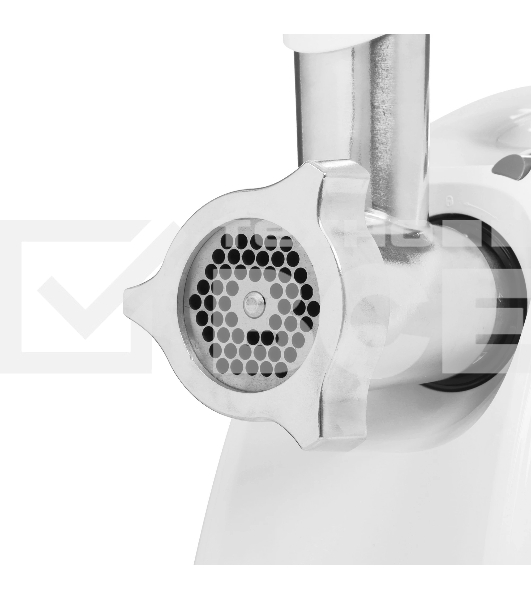 Мясорубка электрическая Аксион М641.02 белый, 2000 Вт, 3 кг/мин, реверс, защита от перегрузки, насадки - 6