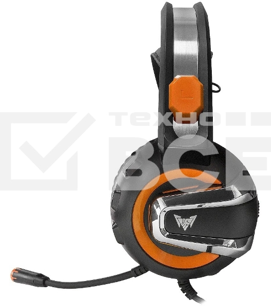 Гарнитура Crown CMGH-3003 чёрный/оранжевый, проводная, подсветка