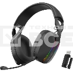 Гарнитура MARVO HG9086W Pulz 70W чёрный, беспроводная + проводная, радиоканал, до 10 ч, съёмный микрофон, подсветка, совместимость с PS5, Xbox, фото8