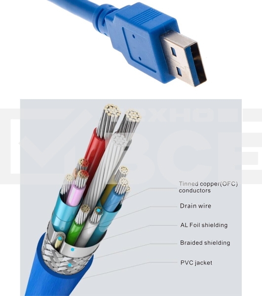 Кабель AM/AF USB3.0 0.5m VCOM удлинитель USB 3.0, VUS7065-0.5M