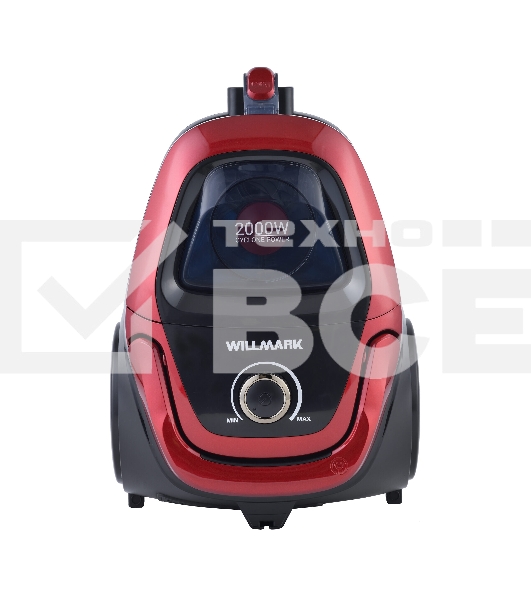 Пылесос Willmark VC-2630CYM ярко-красный, 450/2000 Вт, уборка сухая, пылесборник контейнер 2.5 л