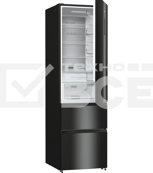 Холодильник Hisense RM469N4AFD1 двухкамерный, черный, 229/113, морозилка снизу, Total No Frost