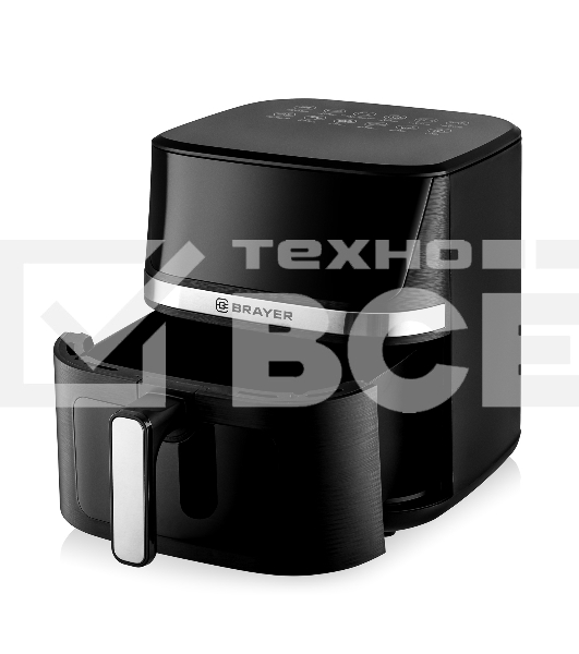 Аэрогриль BRAYER BR2038 чёрный, 1600 Вт, 7 л, упр. - сенсор, программ - 12