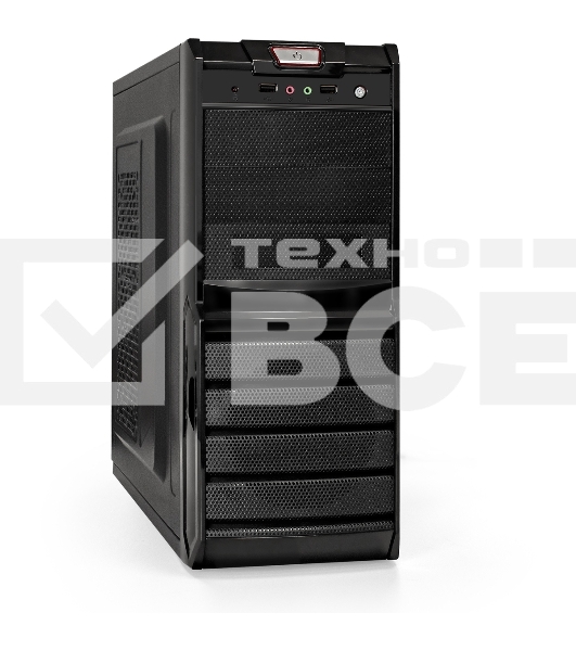 Компьютерный корпус Miditower ExeGate XP-329S-UNS400 (ATX, БП UNS400 с вент. 12см, 2*USB, аудио, черный)