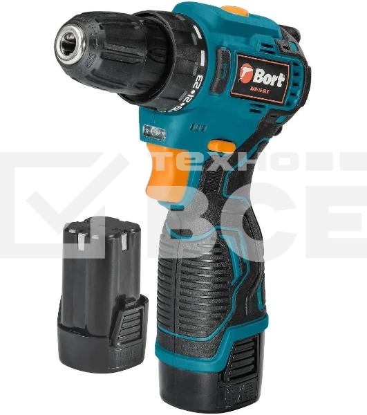 Дрель-шуруповерт Bort BAB-16-BLK, Аккумуляторная, 16,8В, 2 АКБ, Кейс
