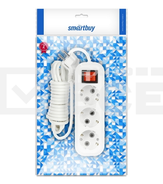 Удлинитель Smartbuy (SBE-16-3-07-ZS) 3 гнз х 7,0 м (16А/3.5 кВт, ПВС 3х1.0)