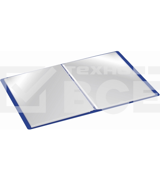 Папка с 80 прозрачными вкладками Silwerhof Eco A4, пластик, 0.7мм, синий