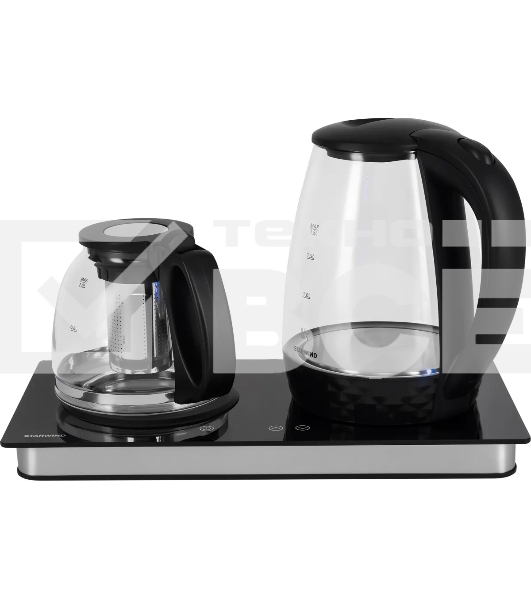 Чайник электрический Starwind SKG4044 1.8л. 1800Вт черный/серебристый корпус: стекло