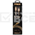 КабельQumo Type-С кабель, 1м, USB 3.0, 5В, 3А, 15Вт, металлическая оплетка, металлический коннектор, золотой, фото2