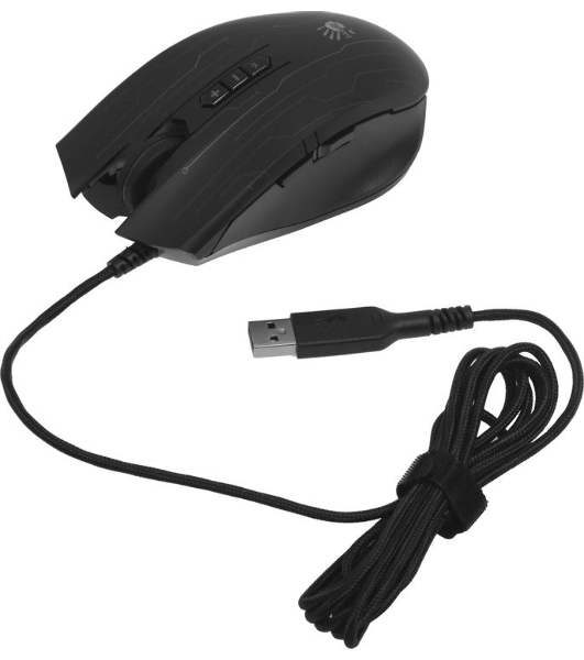 Мышь проводная A4Tech Bloody Q82 черный, 3200 dpi, USB, кнопки - 8