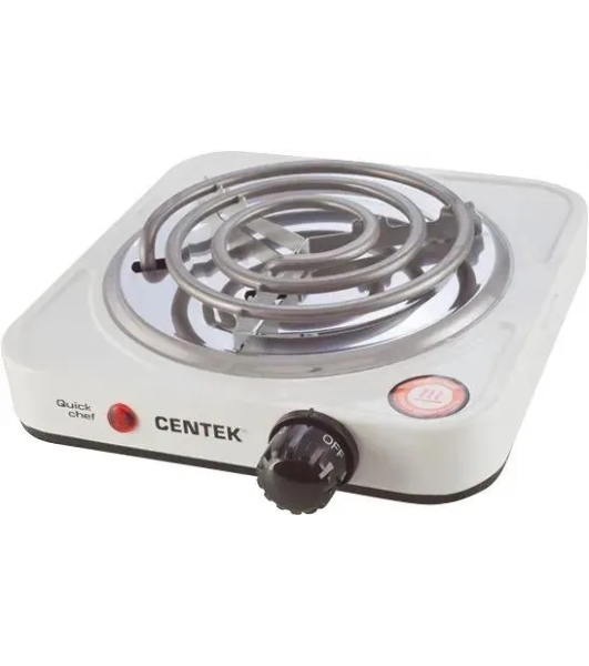 Электрическая плитка Centek CT-1508 (белый) 1конфорка ТЭН 140мм, 1000Вт, индикатор работы