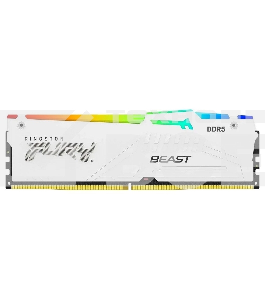 Оперативная память Kingston Fury Beast, DDR5, 16GB (1x16GB), 6000MHz, CL36, DIMM, с радиатором, RGB, белый