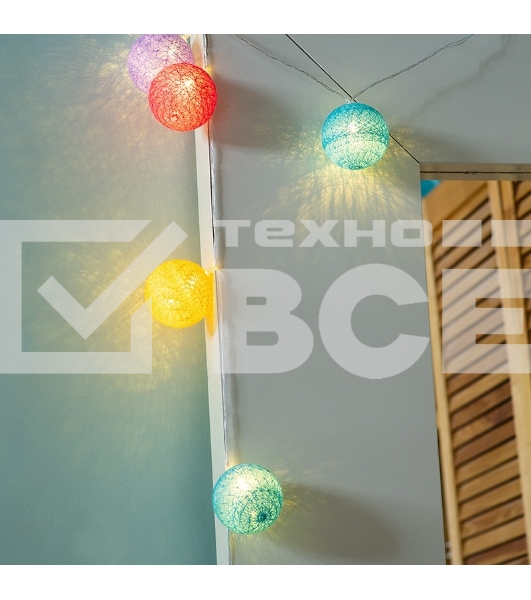 Тайские фонарики Neon-night Фейерверк 5 м, 25 LED, прозрачный ПВХ, теплый белый, питание USB