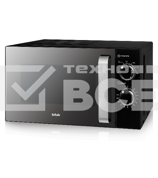 Микроволновая печь BBK 20MWS-776M/B-M чёрный, 20 л, 700 Вт, переключатели - поворотный механизм