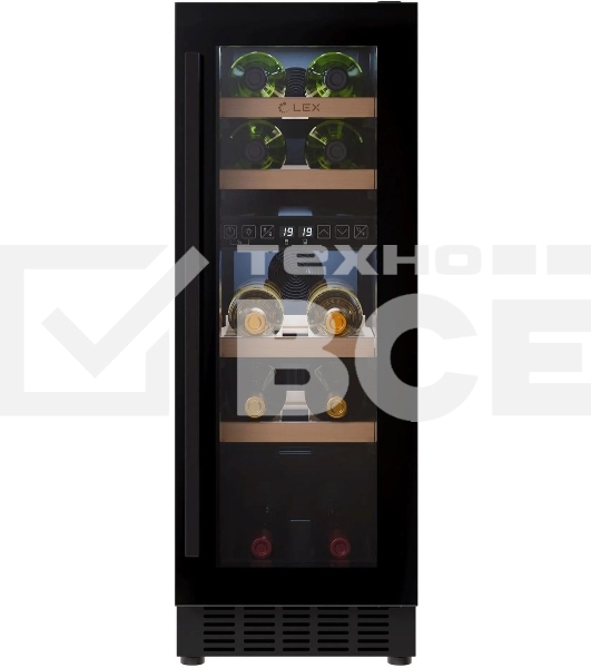 Винный шкаф LEX LWD3017BL dual zone 1-нокамерн. черный