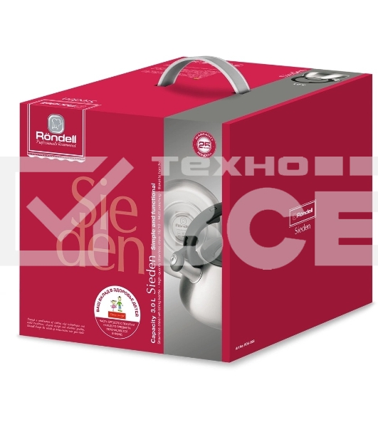 Чайник металлический Rondell Sieden RDS-088 3 л, стальной