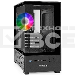 Компьютерный корпус Minitower ExeGate i3 SEA (mATX, без БП, 1*USB+1*USB 3.0, HD аудио, черный, 1 вент. 12см с RGb подсветкой, передняя и боковая панели - закаленное стекло), фото 1