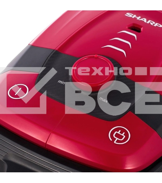 Пылесос Sharp ECKB19RR, красный/черный, 350/1900 Вт, уборка сухая, пылесборник мешок 2.3 л
