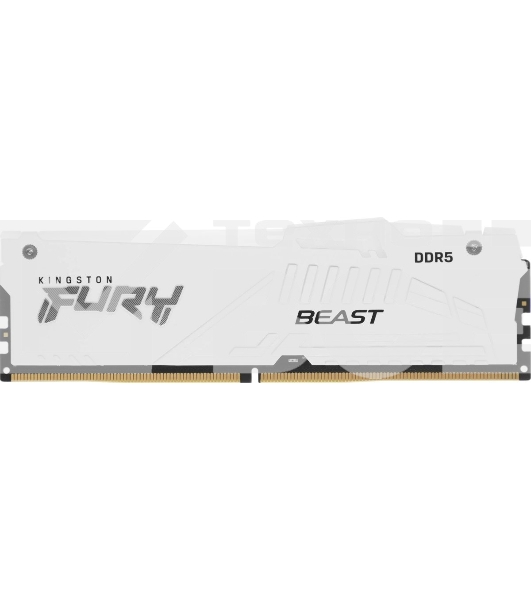 Оперативная память Kingston Fury Beast RGb, DDR5, 64Gb (2x32Gb), 6000MHz, CL36, DIMM, с радиаторами, RGb, белый