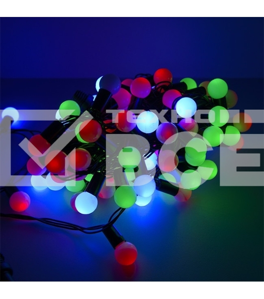 Гирлянда светод. уличная Funray Шарики,SE-BL-20200M, 20M,200LED,мульти(3цв.),IP44,черн.шн.1,2м,СОЕД,