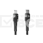 Кабель OLMIO BOLT, Type-C - Type-C, 60W, 1.2м, тканевая оплетка, черный, фото5