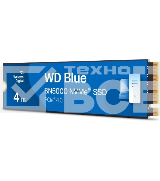 Накопитель SSD 4Tb WD Blue, NVMe, M.2 2280, PCI-E 4x4 R/W - 5500/5000 Mb/s