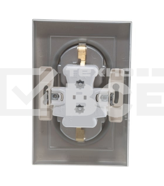 Розетка 2-м AtlasDesign с заземл. 16А в сборе алюм. SchE ATN000324